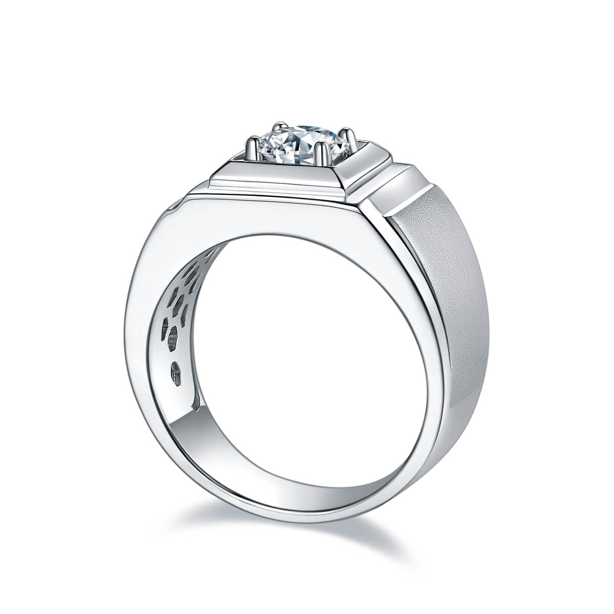 925 sterling silver Moissanite ring for men
