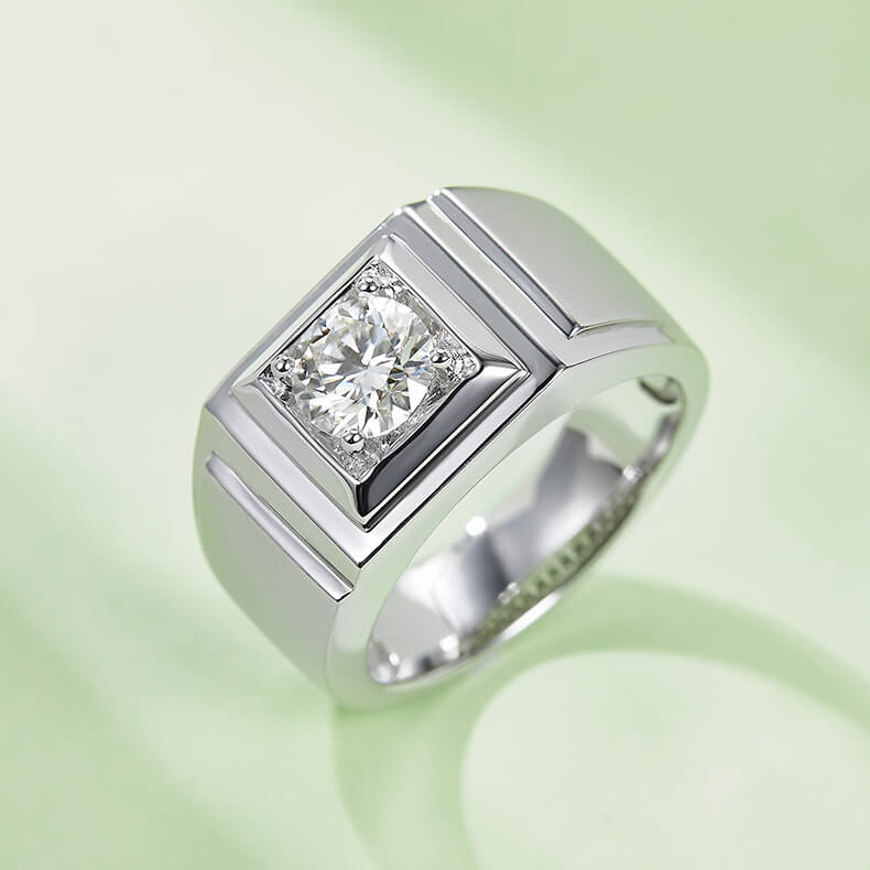 925 sterling silver Moissanite ring for men