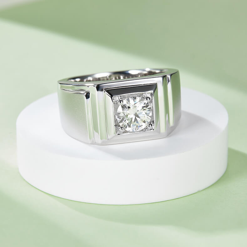 925 sterling silver Moissanite ring for men