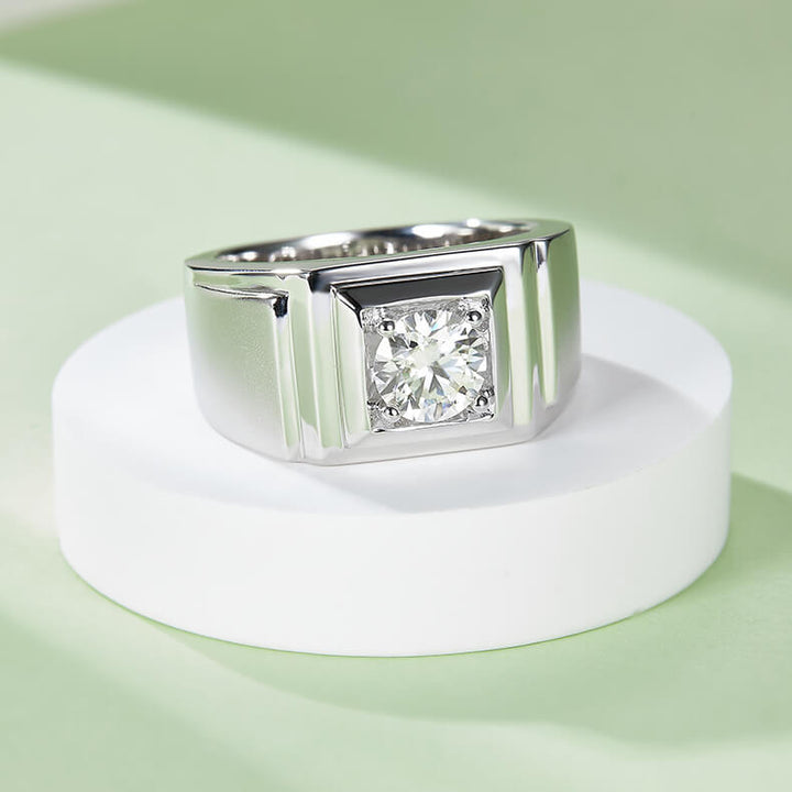 925 sterling silver Moissanite ring for men