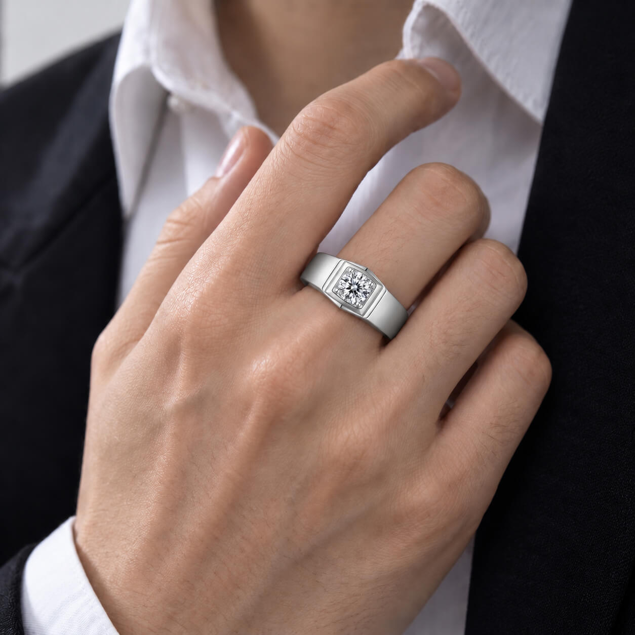 Lab grown diamond ring for men