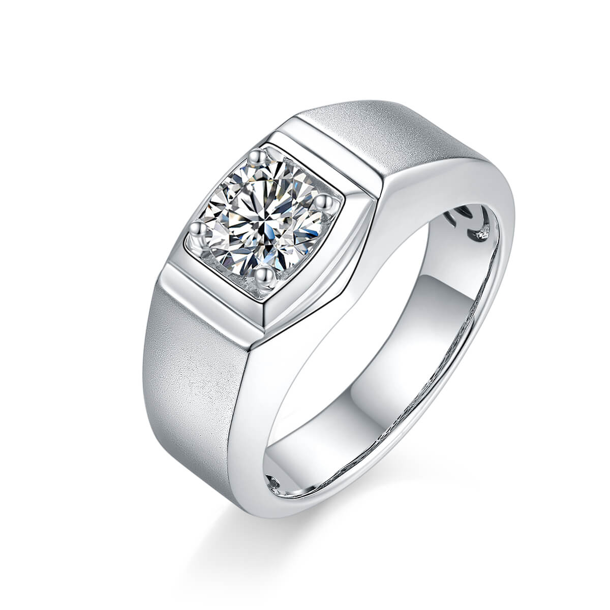 925 sterling silver Moissanite ring for men