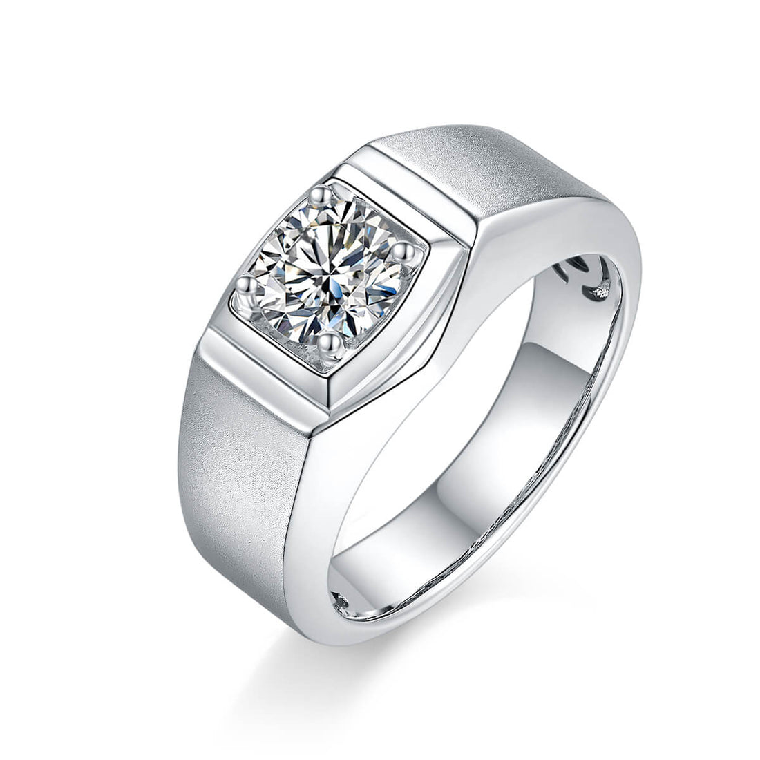 925 sterling silver Moissanite ring for men