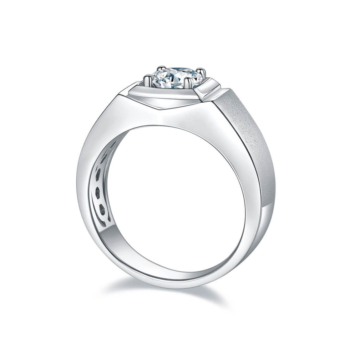 925 sterling silver Moissanite ring for men