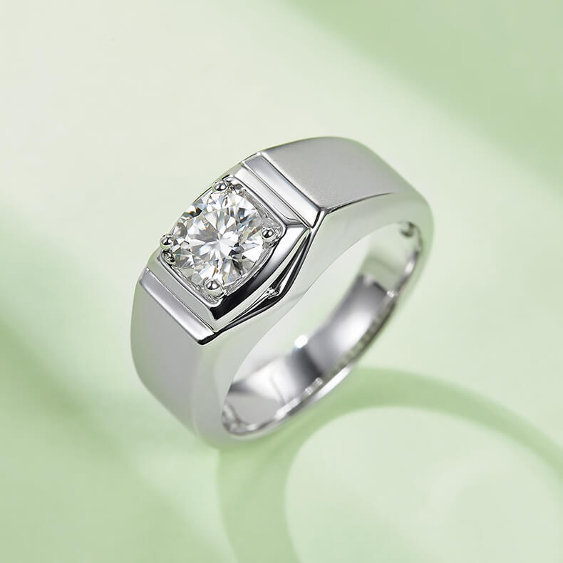 925 sterling silver Moissanite ring for men