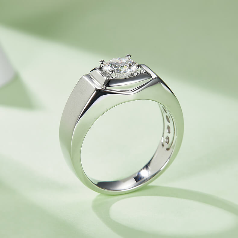 925 sterling silver Moissanite ring for men