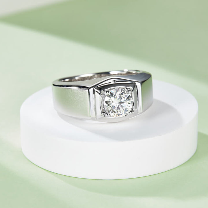 925 sterling silver Moissanite ring for men