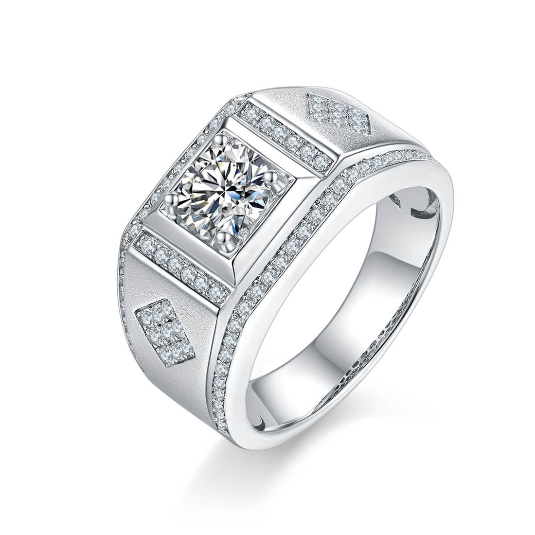 925 sterling silver Moissanite ring for men