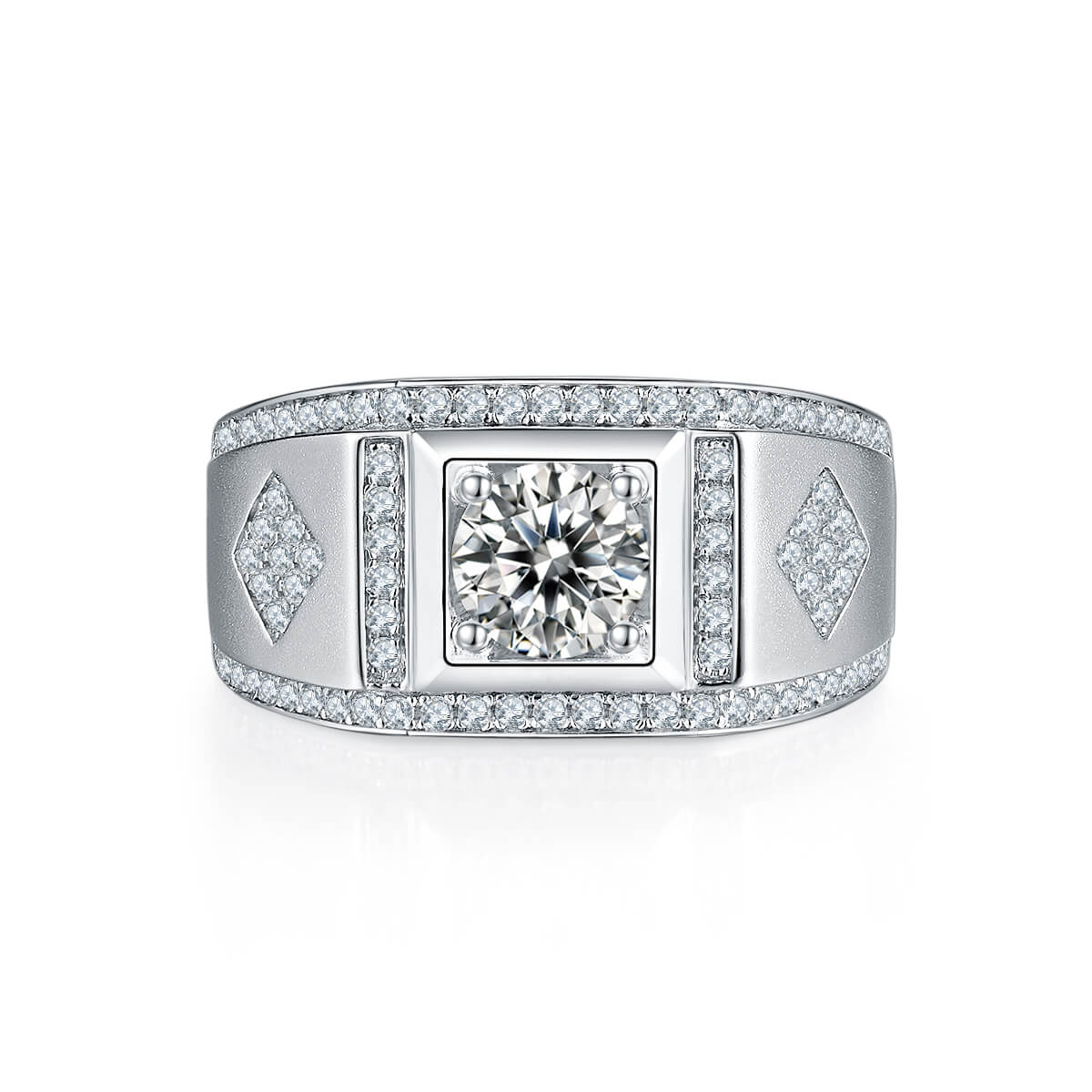 925 sterling silver Moissanite ring for men