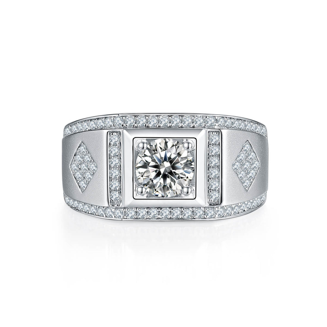 925 sterling silver Moissanite ring for men