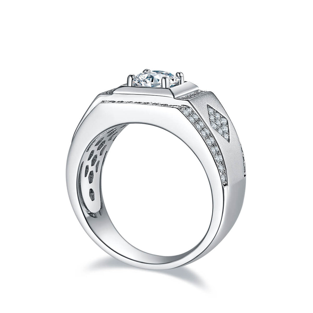 925 sterling silver Moissanite ring for men