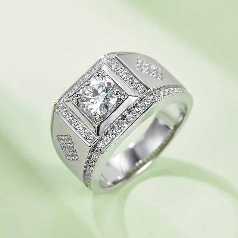 925 sterling silver Moissanite ring for men