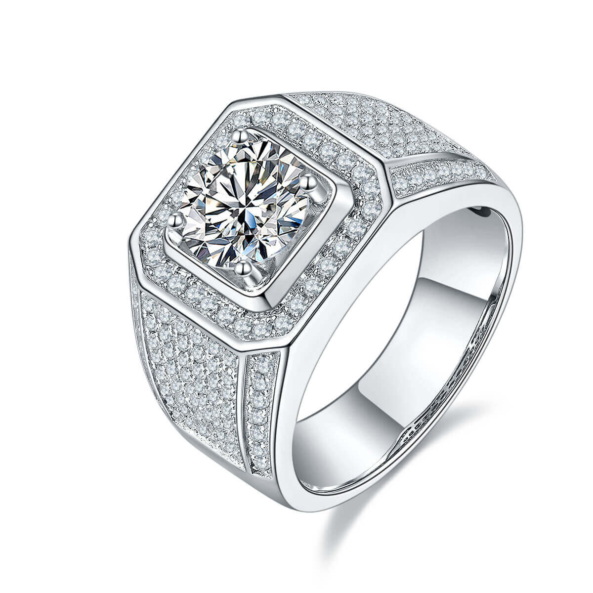 925 sterling silver Moissanite ring for men
