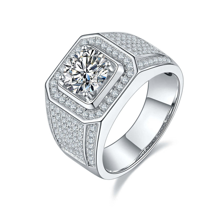 925 sterling silver Moissanite ring for men