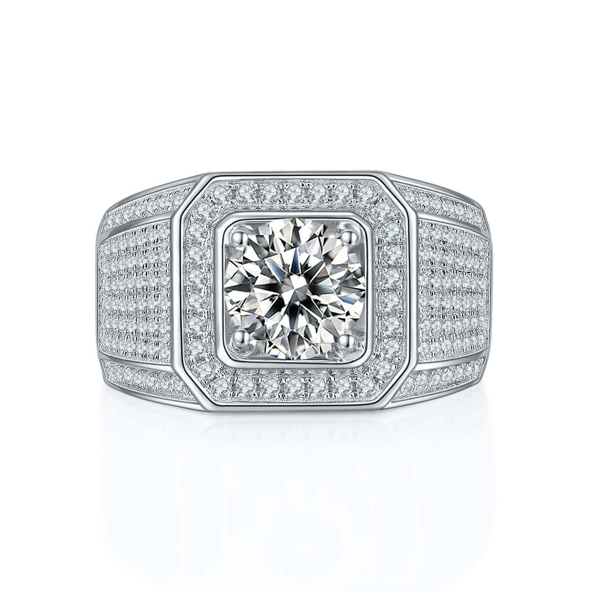 925 sterling silver Moissanite ring for men