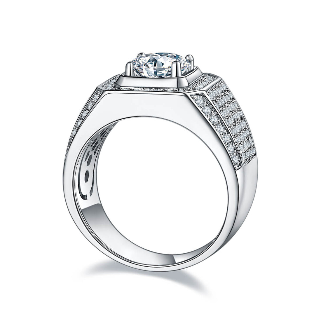 925 sterling silver Moissanite ring for men