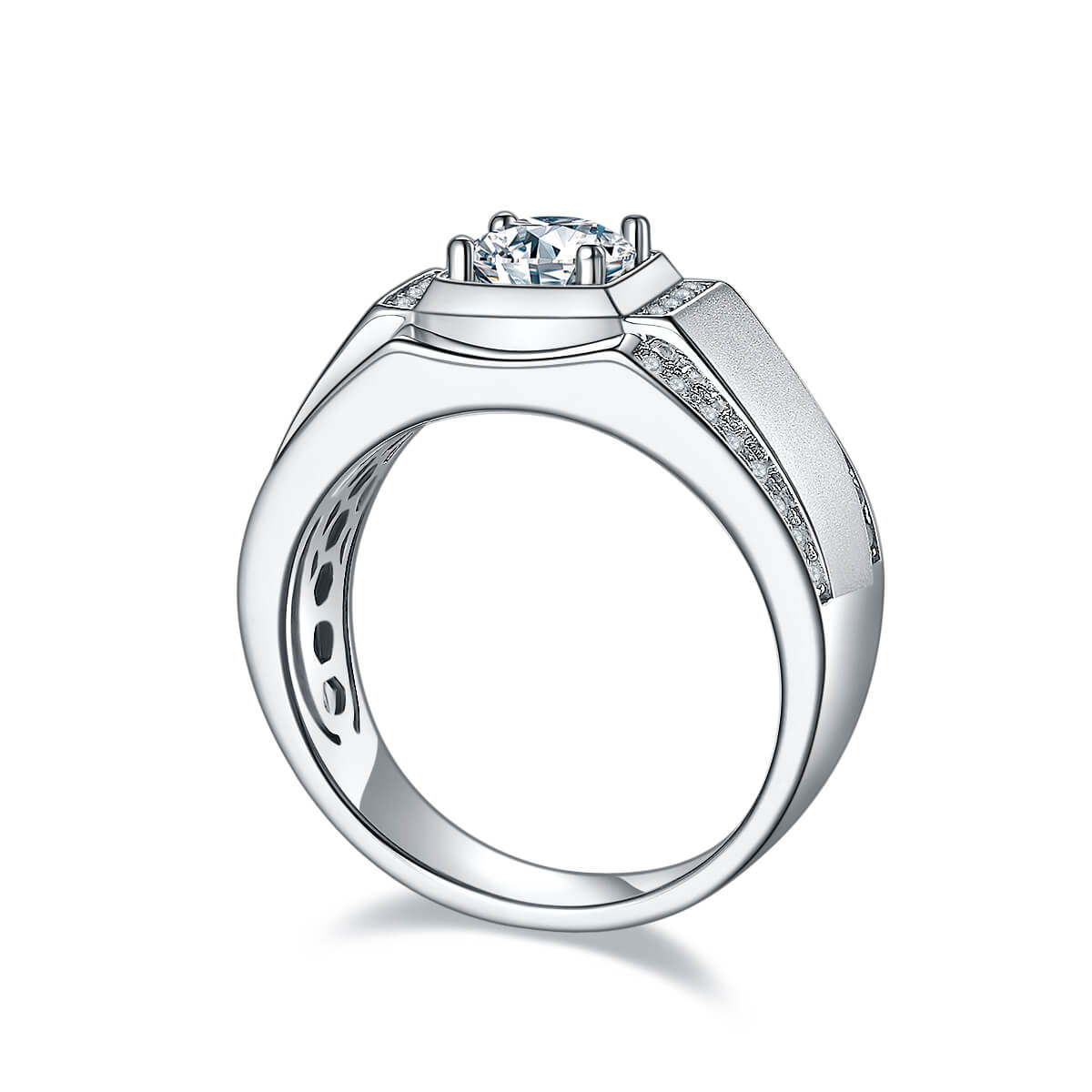 925 sterling silver Moissanite ring for men
