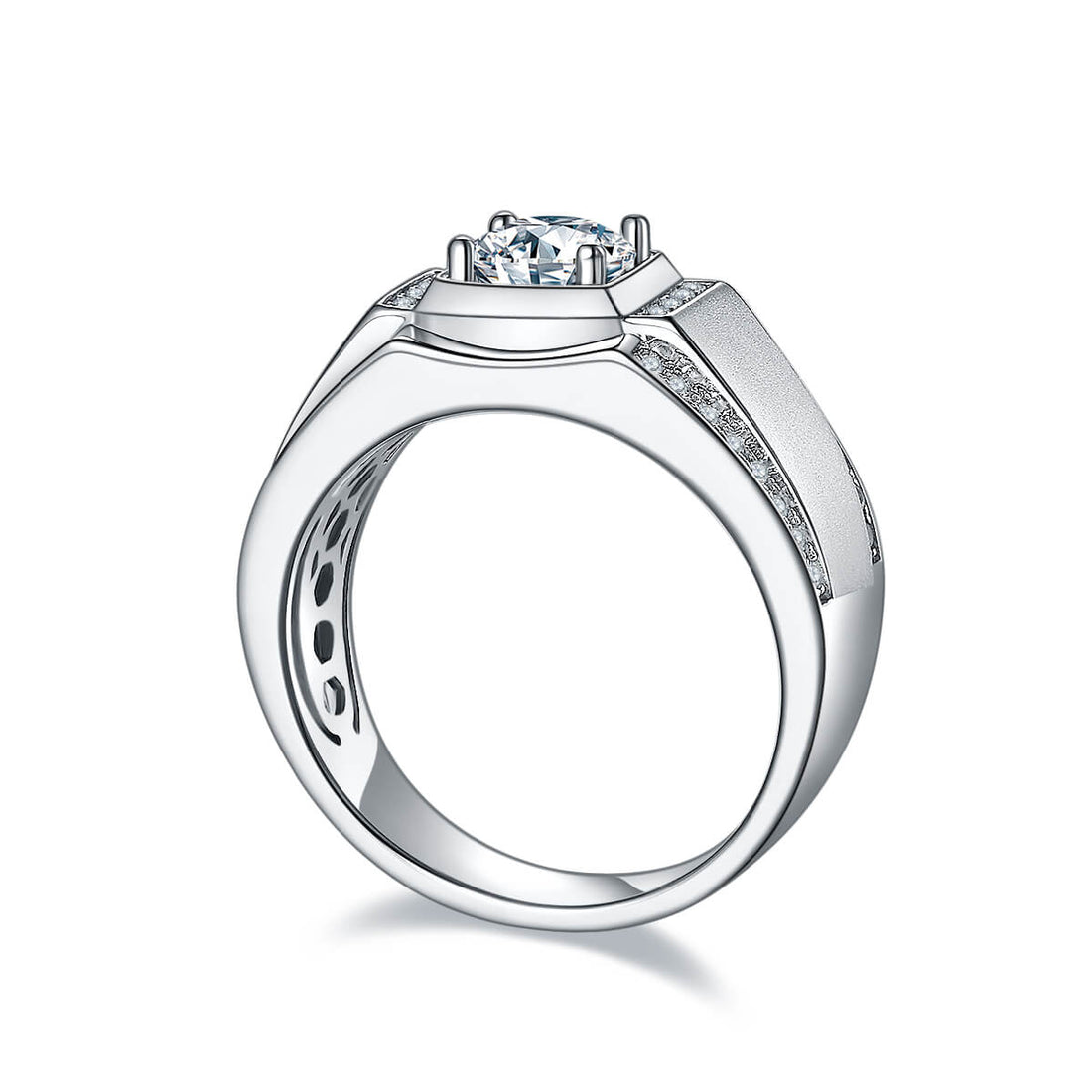 925 sterling silver Moissanite ring for men