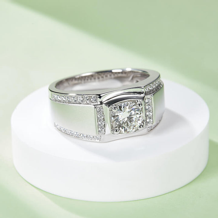 925 sterling silver Moissanite ring for men