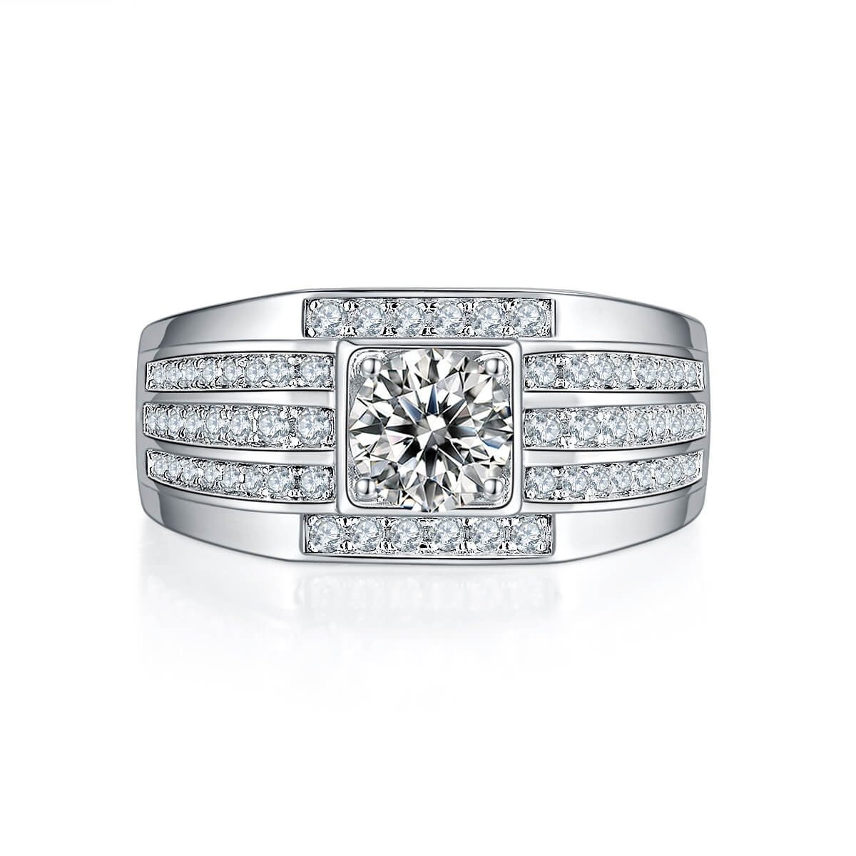 925 sterling silver Moissanite ring for men