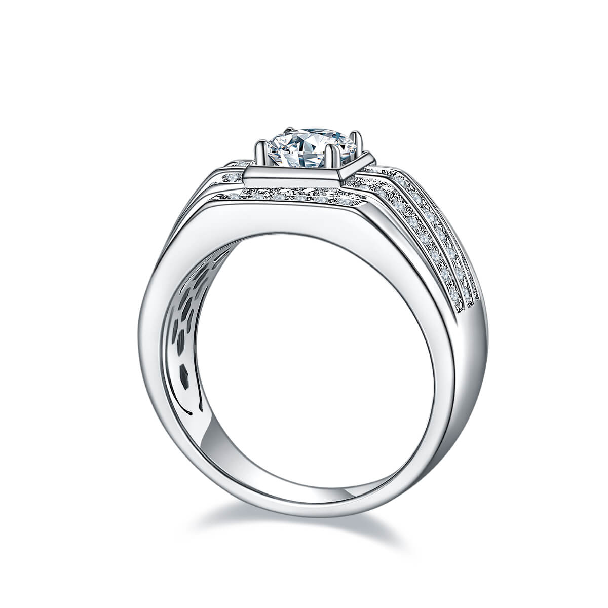 925 sterling silver Moissanite ring for men