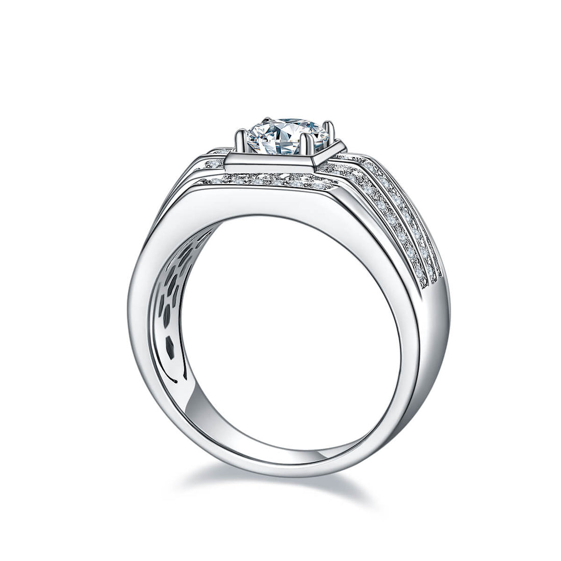 925 sterling silver Moissanite ring for men