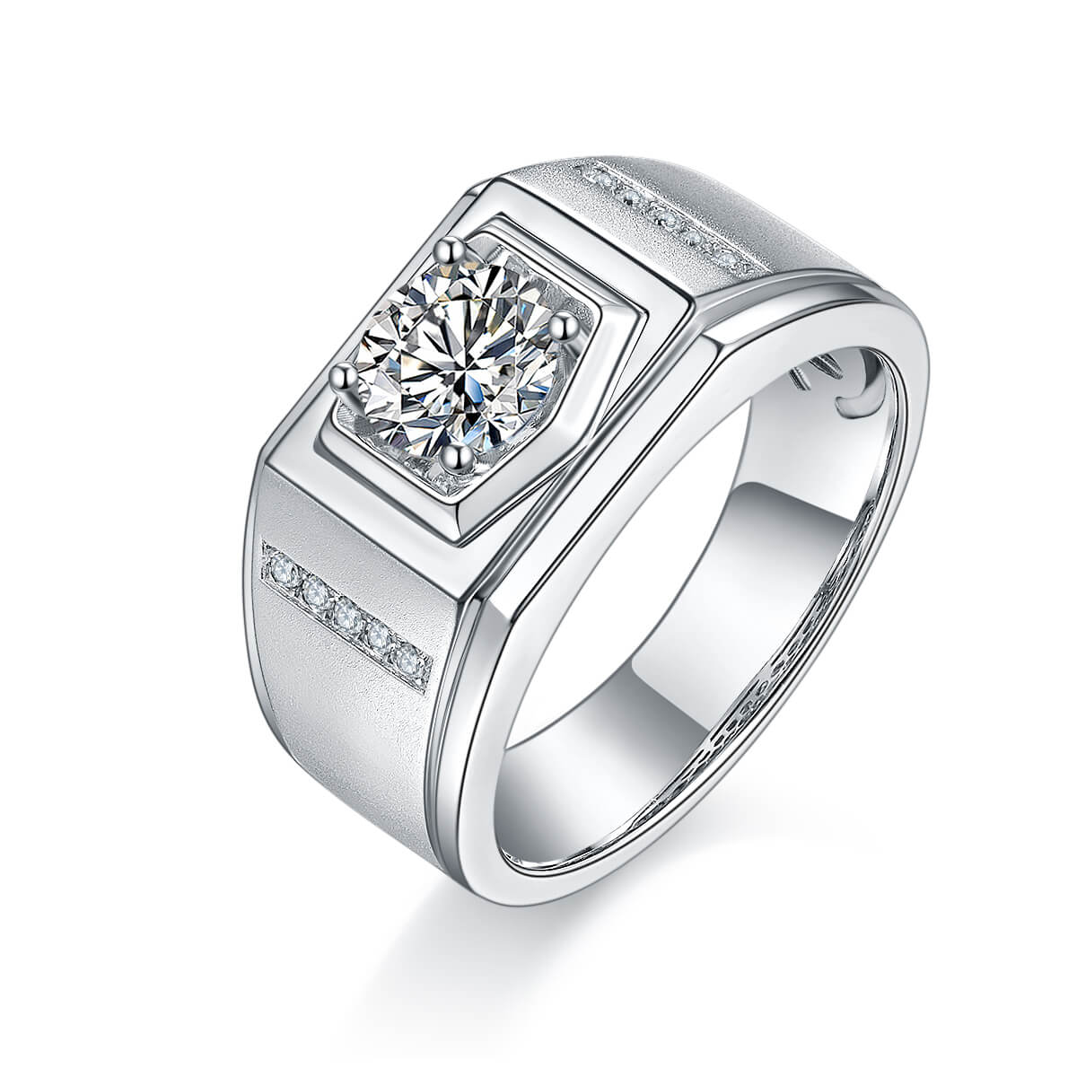 925 sterling silver Moissanite ring for men