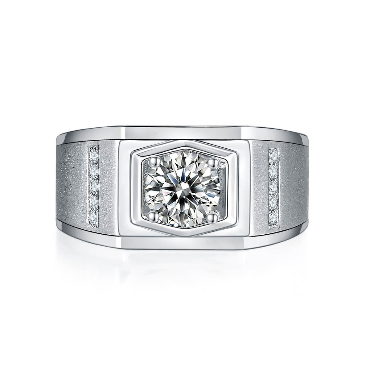 925 sterling silver Moissanite ring for men