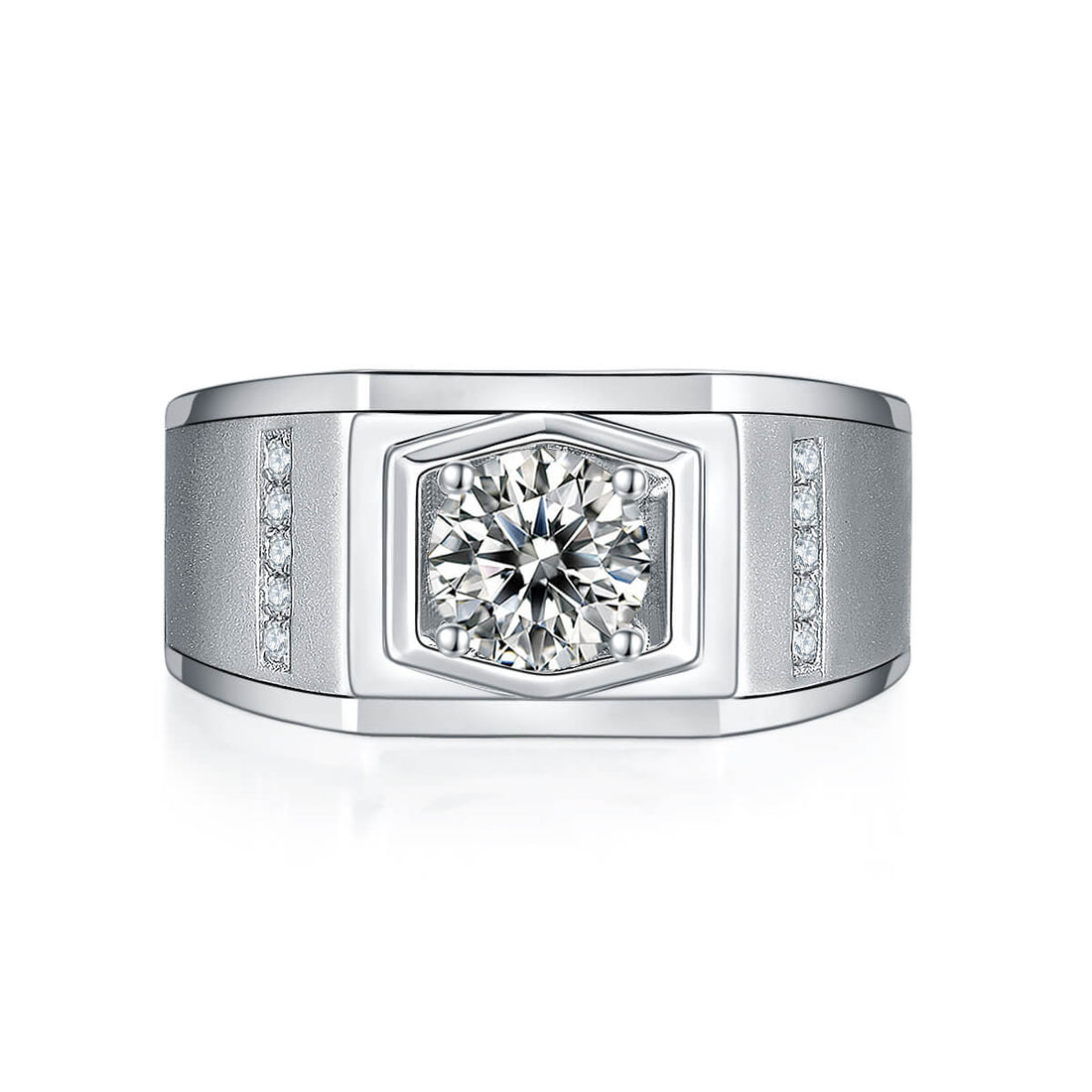 925 sterling silver Moissanite ring for men