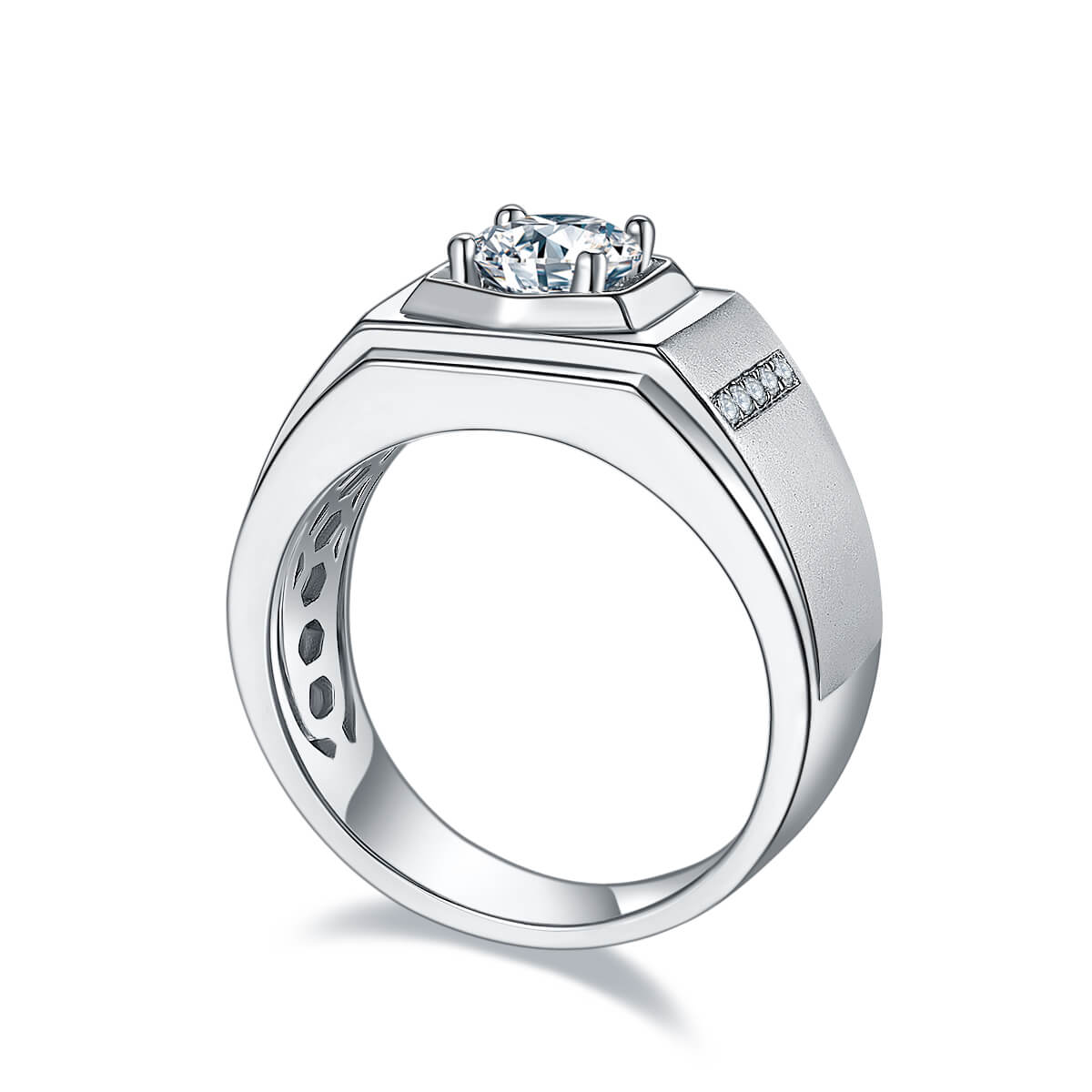 925 sterling silver Moissanite ring for men