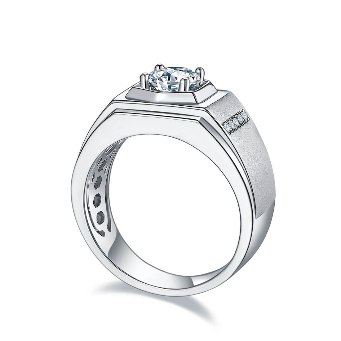 925 sterling silver Moissanite ring for men