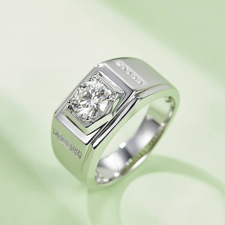 925 sterling silver Moissanite ring for men