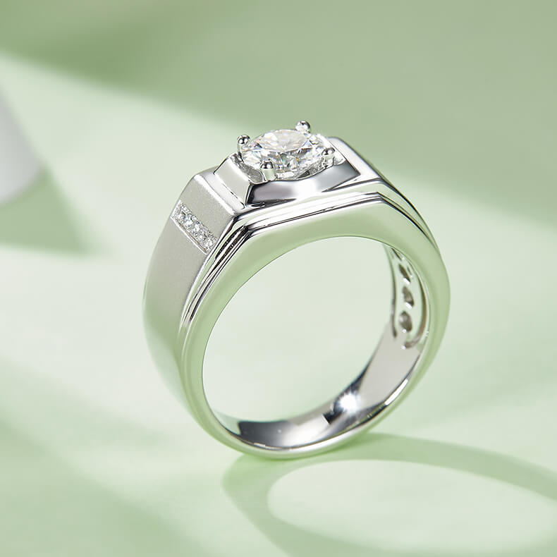 925 sterling silver Moissanite ring for men