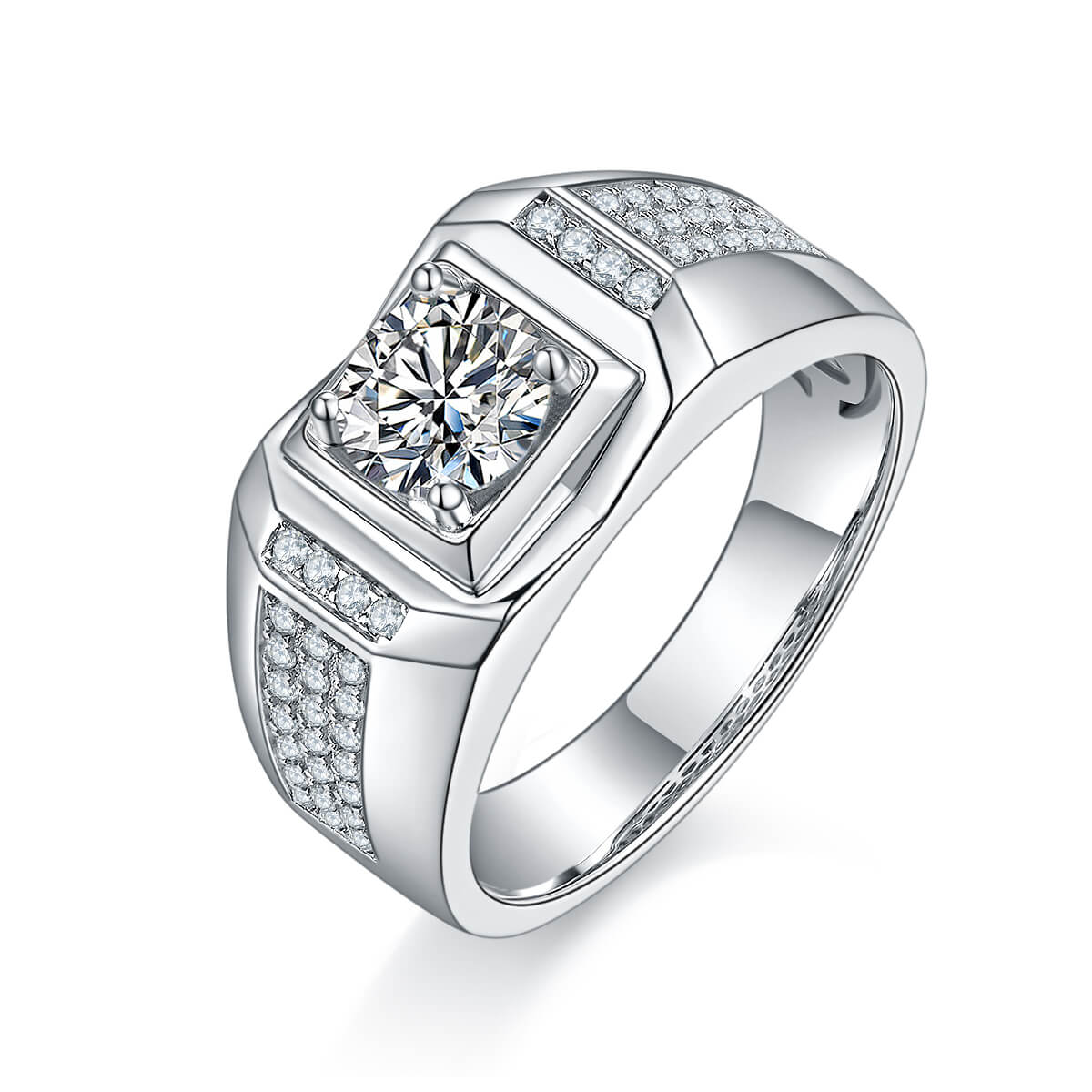 925 sterling silver Moissanite ring for men
