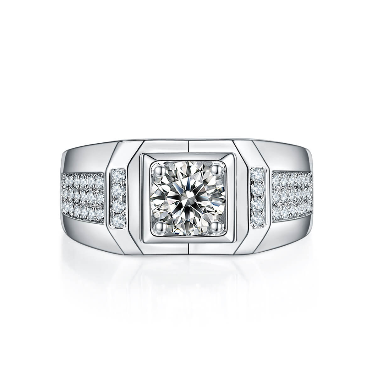925 sterling silver Moissanite ring for men
