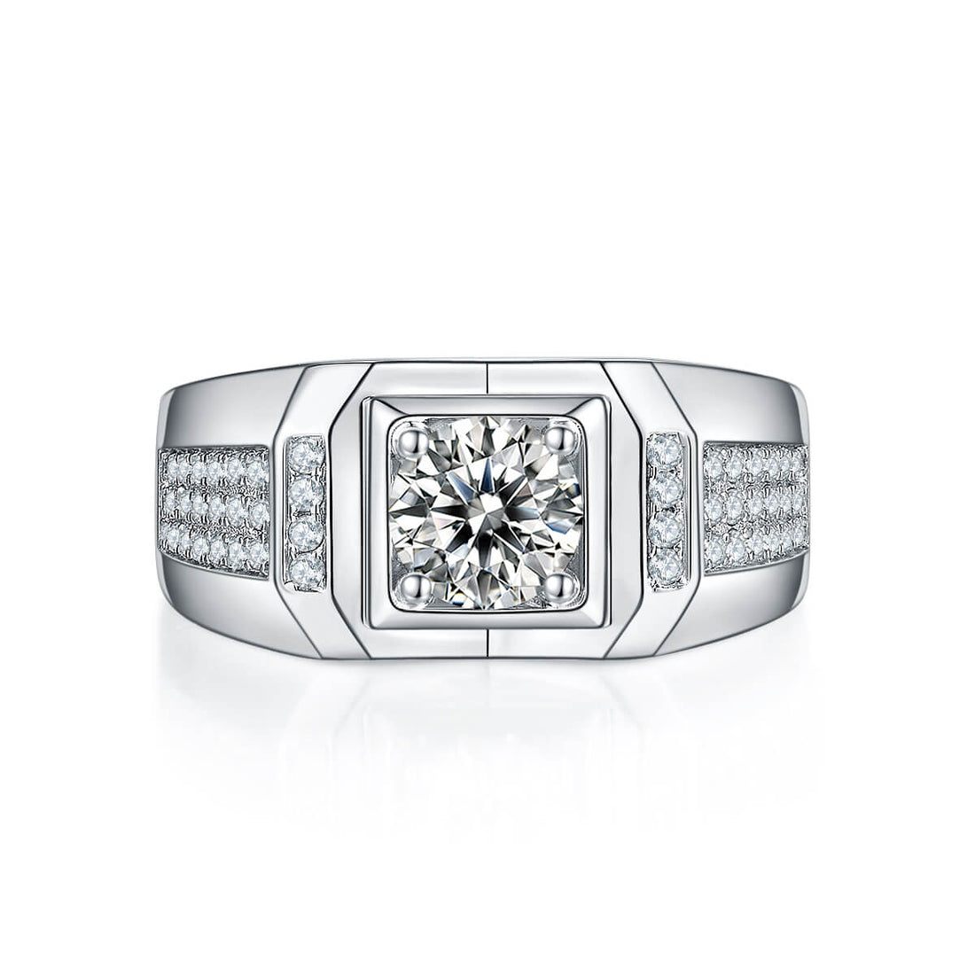 925 sterling silver Moissanite ring for men