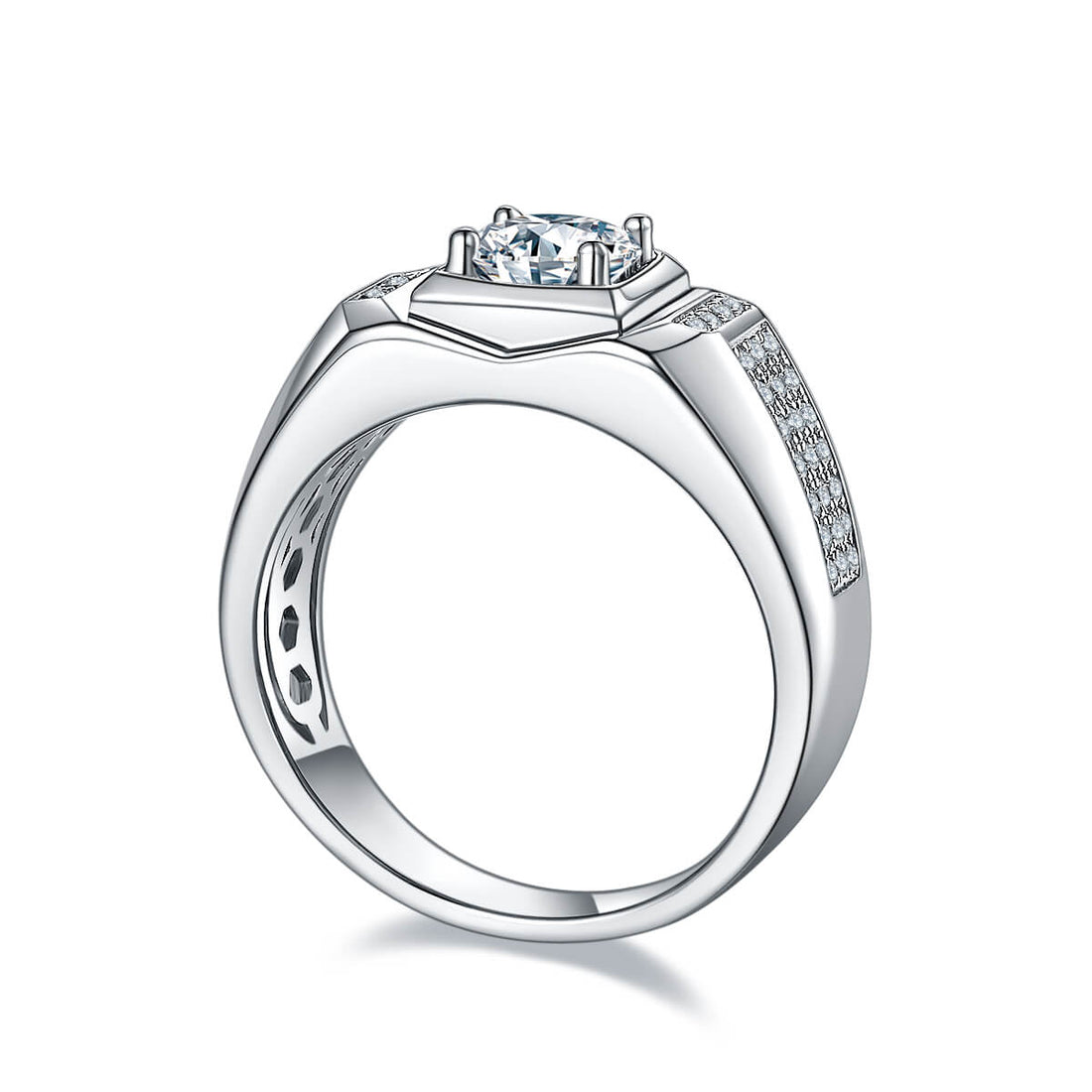 925 sterling silver Moissanite ring for men
