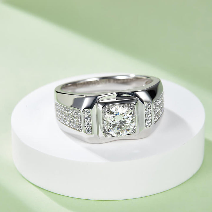 925 sterling silver Moissanite ring for men