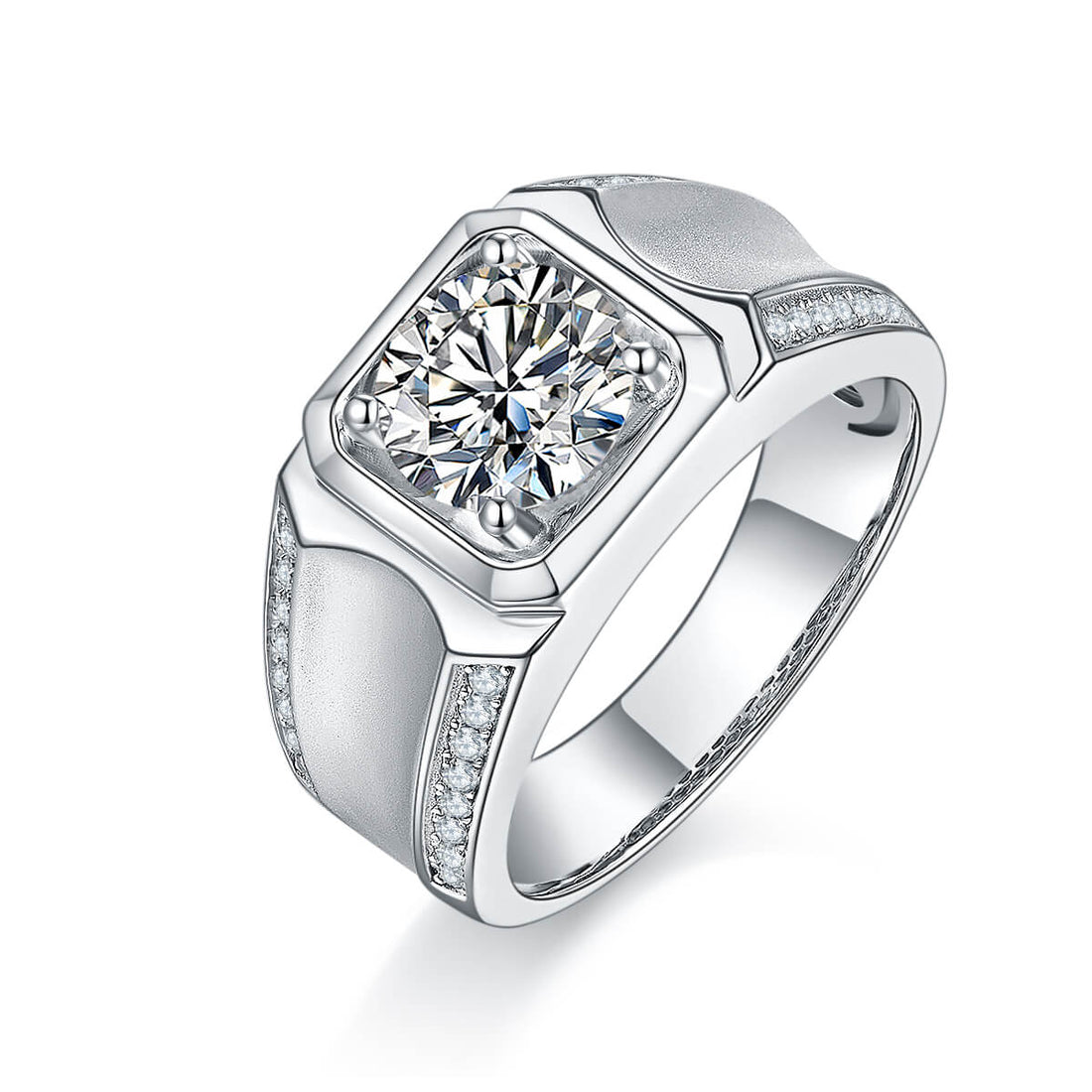 925 sterling silver Moissanite ring for men