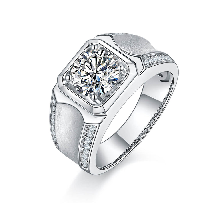 925 sterling silver Moissanite ring for men