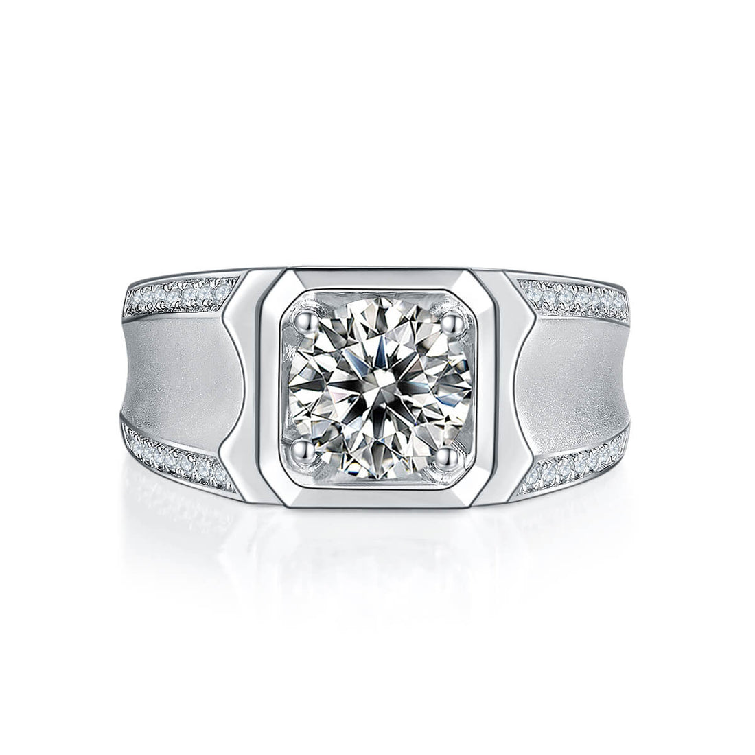 925 sterling silver Moissanite ring for men