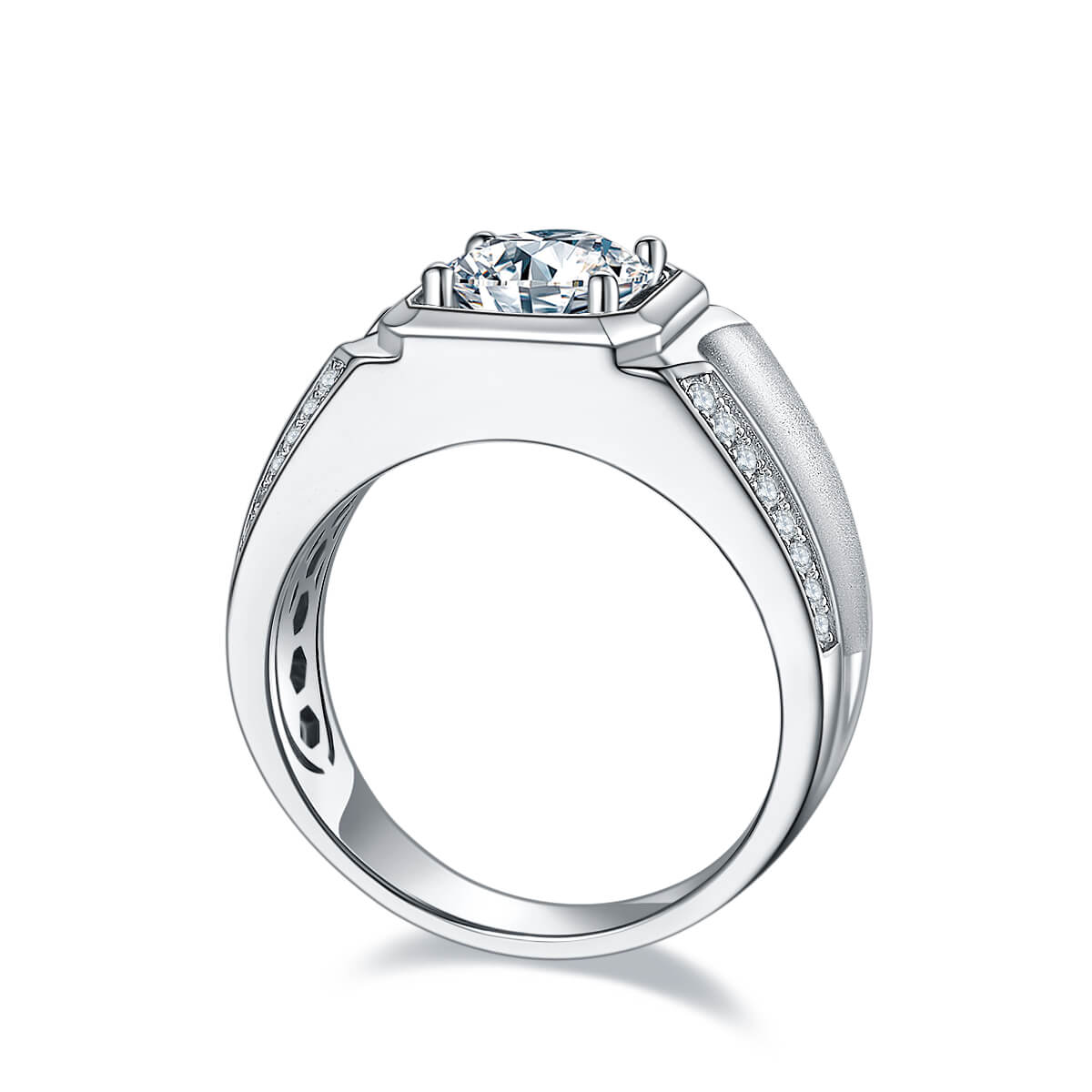 925 sterling silver Moissanite ring for men