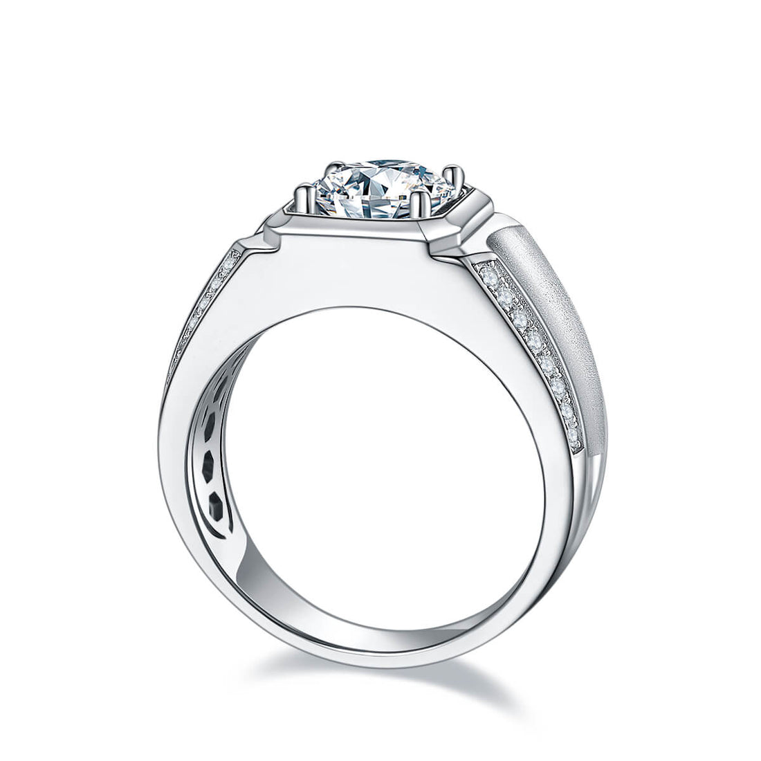 925 sterling silver Moissanite ring for men