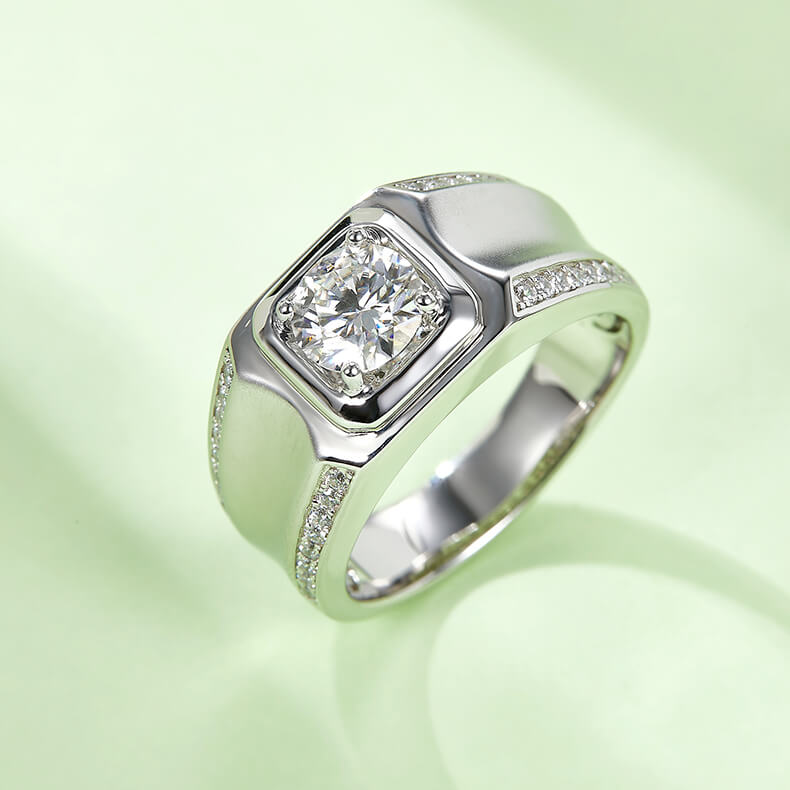925 sterling silver Moissanite ring for men