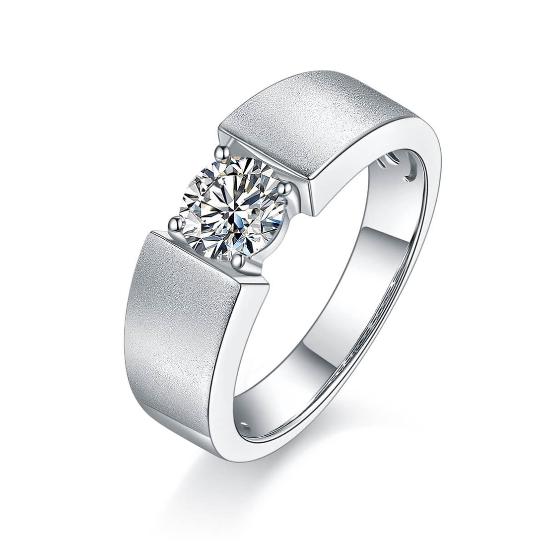 925 sterling silver Moissanite ring for men