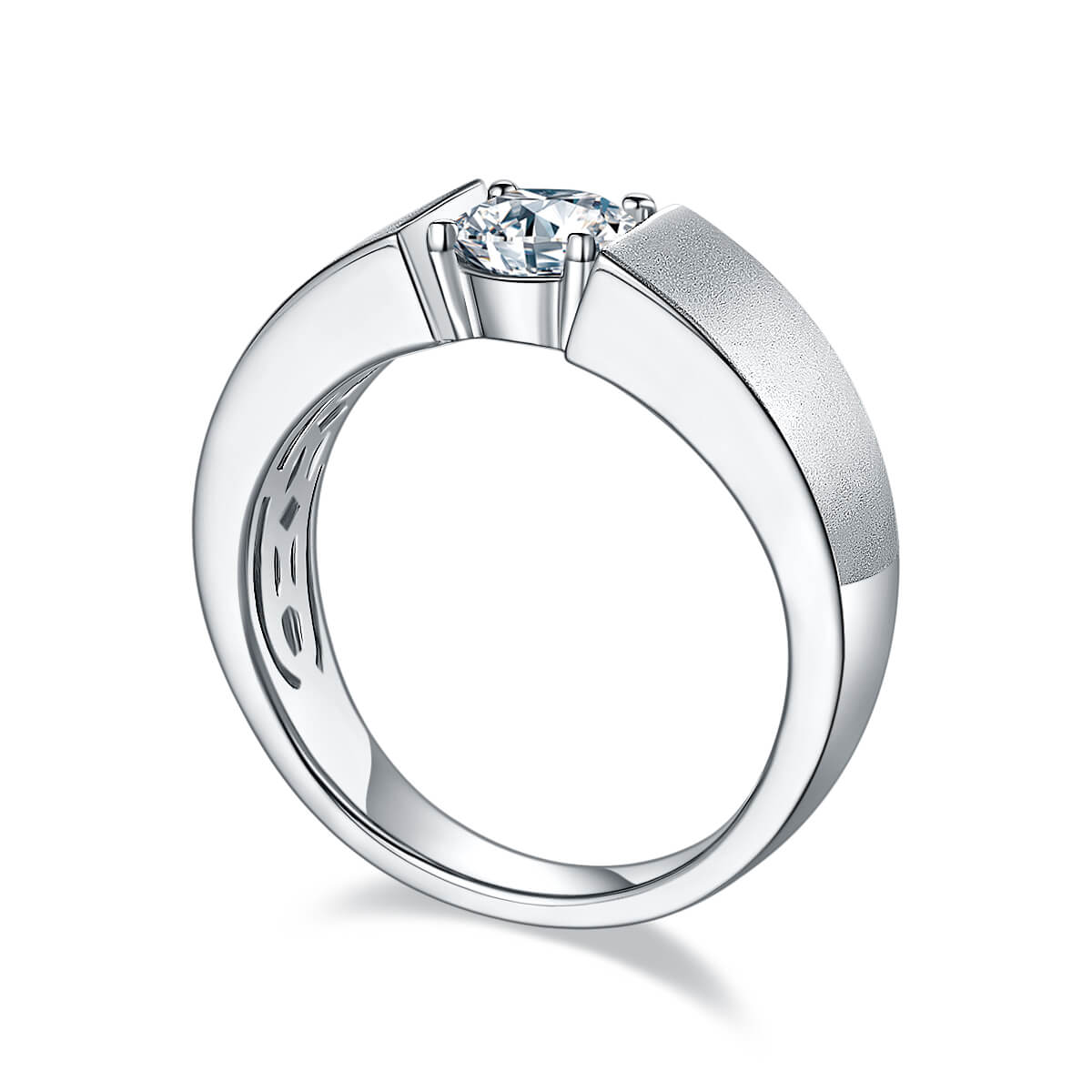 925 sterling silver Moissanite ring for men