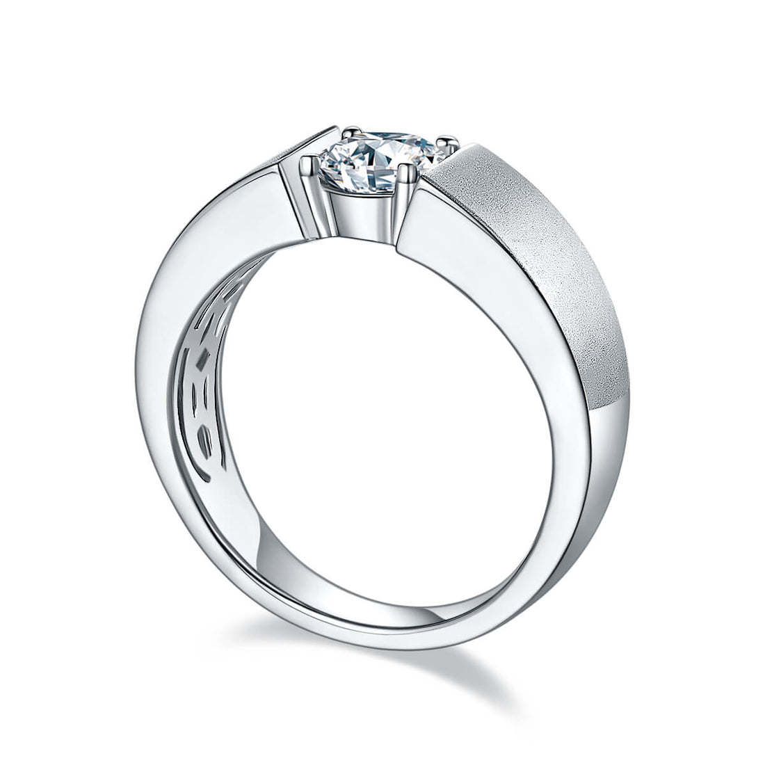 925 sterling silver Moissanite ring for men