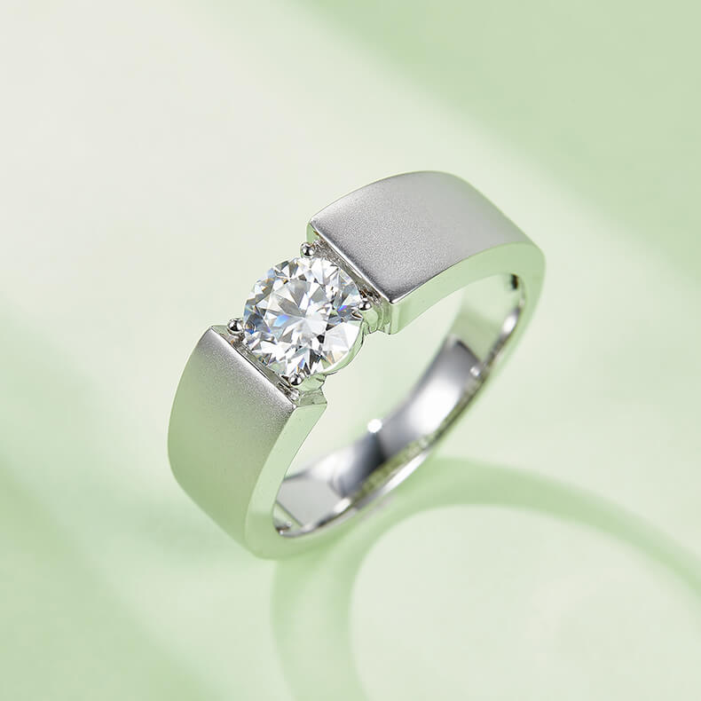 925 sterling silver Moissanite ring for men