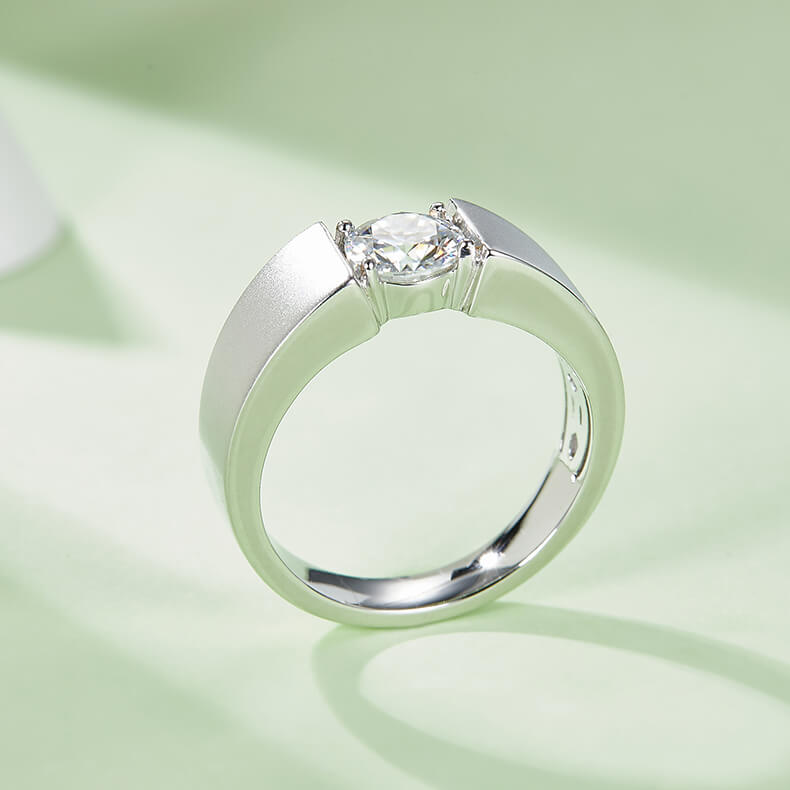 925 sterling silver Moissanite ring for men