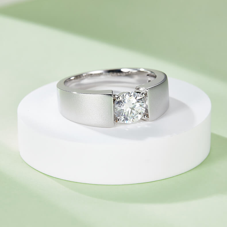 925 sterling silver Moissanite ring for men